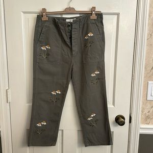The GREAT Military Floral Cropped Pants size 28